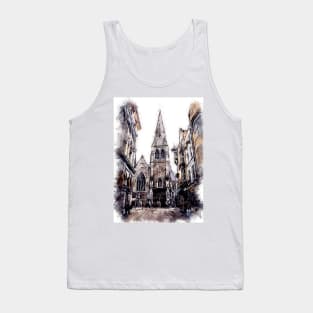 Glasgow City Streets Travel Poster Series watercolor ink edition 07 Tank Top